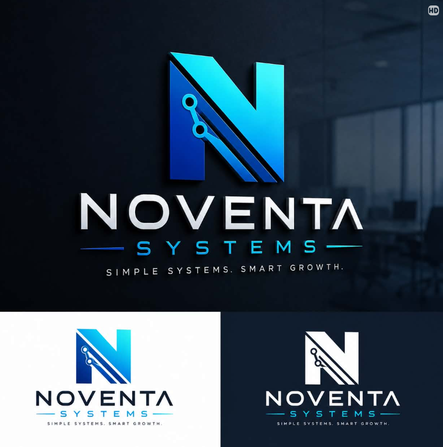 Noventa’s blue and cyan N brand mark